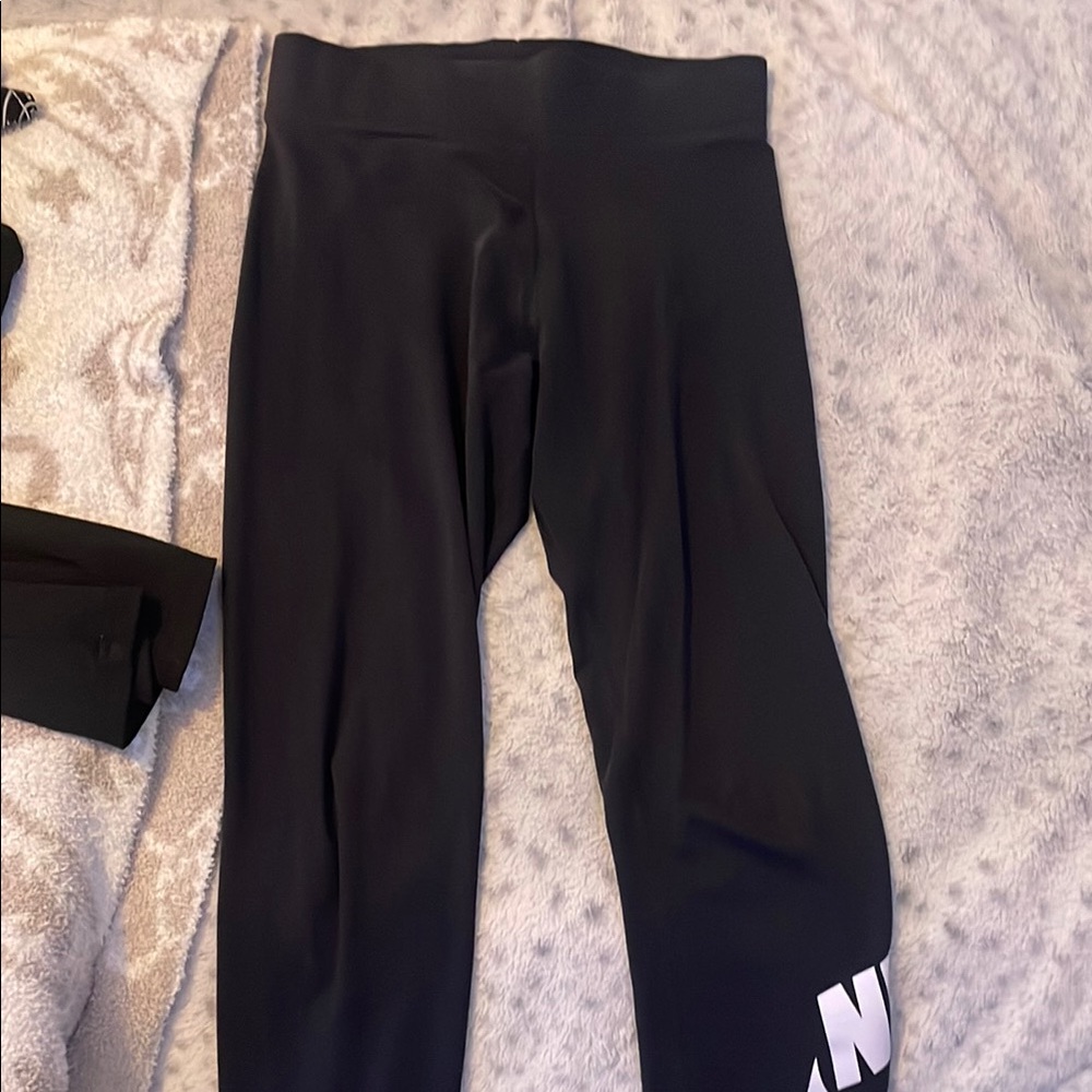 Black Leggings with White Logo
